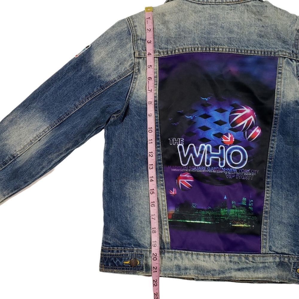 Wolfgang Dragonfly Jean Jacket YOUTH Sz L The Who Band Madison Square NY Patches - Picture 13 of 14